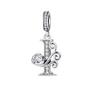 ChenYuTe - Applicable pour les breloques à lettres de bracelet Pandora, Pendentif Rose romantique. Un cadeau de bijou parfait pour soi-même, sa mère, sa fille ou une meilleure amie