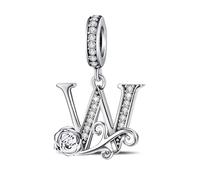 ChenYuTe - Applicable pour les breloques à lettres de bracelet Pandora, Pendentif Rose romantique. Un cadeau de bijou parfait pour soi-même, sa mère, sa fille ou une meilleure amie