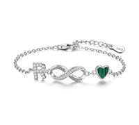 ChenYuTe Bracelet femme en argent 925 Un design unique symbolisant l'infini, les cœurs et les 26 lettres de l'alphabet, ce qui en fait un cadeau de tous les jours pour les femmes.