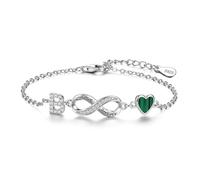 ChenYuTe Bracelet femme en argent 925 Un design unique symbolisant l'infini, les cœurs et les 26 lettres de l'alphabet, ce qui en fait un cadeau de tous les jours pour les femmes.