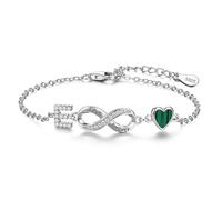 ChenYuTe Bracelet femme en argent 925 Un design unique symbolisant l'infini, les cœurs et les 26 lettres de l'alphabet, ce qui en fait un cadeau de tous les jours pour les femmes.