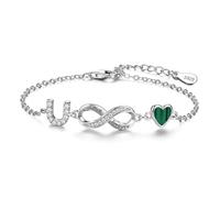 ChenYuTe Bracelet femme en argent 925 Un design unique symbolisant l'infini, les cœurs et les 26 lettres de l'alphabet, ce qui en fait un cadeau de tous les jours pour les femmes.