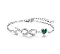 ChenYuTe Bracelet femme en argent 925 Un design unique symbolisant l'infini, les cœurs et les 26 lettres de l'alphabet, ce qui en fait un cadeau de tous les jours pour les femmes.