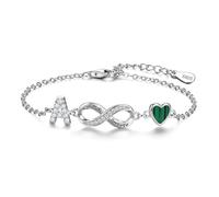 ChenYuTe Bracelet femme en argent 925 Un design unique symbolisant l'infini, les cœurs et les 26 lettres de l'alphabet, ce qui en fait un cadeau de tous les jours pour les femmes.