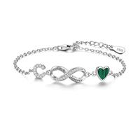 ChenYuTe Bracelet femme en argent 925 Un design unique symbolisant l'infini, les cœurs et les 26 lettres de l'alphabet, ce qui en fait un cadeau de tous les jours pour les femmes.