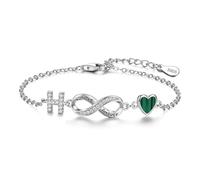 ChenYuTe Bracelet femme en argent 925 Un design unique symbolisant l'infini, les cœurs et les 26 lettres de l'alphabet, ce qui en fait un cadeau de tous les jours pour les femmes.