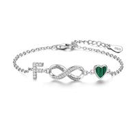 ChenYuTe Bracelet femme en argent 925 Un design unique symbolisant l'infini, les cœurs et les 26 lettres de l'alphabet, ce qui en fait un cadeau de tous les jours pour les femmes.