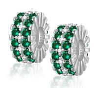 ChenYuTe Charms Stopper de Breloques pour Bracelet avec Caoutchouc en Argent Sterling 925 Perles Compatible couleurs assorties pour Européen à Bracele Charms Breloque (2 pièces)
