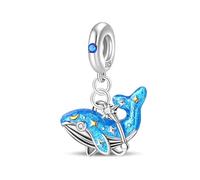 ChenYuTe Cute Animals Perles 925 Bracelet en Argent Sterling Bear Charm Chien Charme Convient pour les Bracelets Européens, Cadeaux de Bijoux Femmes