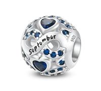 ChenYuTe Pendentif pierre de Naissance 925 Sterling Silver Janvier-Décembre de Naissance de Zirconium Compatible pour Pandora les Bracelets et les Colliers Charms