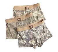 CHENZKBD Culotte Femme sous-vêtements Gris À Faible Saturation pour Hommes 3 Packs avec des Mémoires Imprimé Et De Personnalité Classiques-混合3条装-3xl