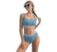 CHENZKBD Maillot de Bain Taille Haute Bikini Femmes Contrôle du Ventre Push Up Deux Pièces Maillots Sportifs pour Vacances Piscine Plage