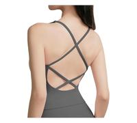 CHENZKBD Vêtements De Yoga Femme Belle Mode Gilet pour Femmes avec Poitrine Sport À Soute-Gris Foncé-l