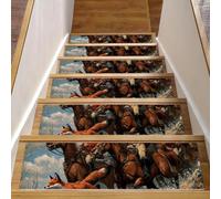 CHENZZZZ Famous Fox Hunt Lot de 15 tapis d'escalier antidérapants pour marches d'escalier en bois pour animaux domestiques, enfants et personnes âgées