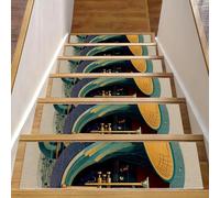 CHENZZZZ Lot de 15 tapis d'escalier antidérapants à thème musical (2) tapis d'escalier d'intérieur résistant pour enfants et chiens
