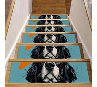 CHENZZZZ Lot de 15 tapis d'escalier antidérapants pour marches d'escalier en bois pour enfants, personnes âgées, chiens, animaux domestiques, chien d'amour (5)
