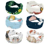 CHENZZZZ Lot de 6 bandeaux antidérapants pour femme, motif fleurs et papillons