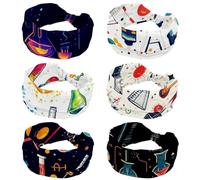 CHENZZZZ Lot de 6 bandeaux de sport fins et souples | Accessoires antidérapants pour la mode, le lavage du visage, l'entraînement, le yoga, un usage quotidien, l'enseignement scientifique coloré (2)