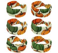 CHENZZZZ Lot de 6 bandeaux élastiques pour femme pour yoga, entraînement, exercice, cheveux, Helloween Pumkins_170