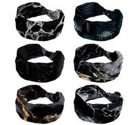 CHENZZZZ Lot de 6 bandeaux extensibles et antidérapants pour femmes et filles avec papillons noirs (2)