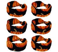 CHENZZZZ Lot de 6 bandeaux Helloween Pumkins 2_159 pour femme, tendance et large, pour un usage quotidien, le sport, le yoga, la course à pied