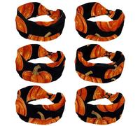 CHENZZZZ Lot de 6 bandeaux Helloween Pumkins 2_183 pour femmes, bandeaux de sport tendance, élastiques larges, antidérapants, pour l'entraînement, le yoga, le sport