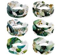 CHENZZZZ Lot de 6 branches d'eucalyptus (2) bandeaux larges pour femme
