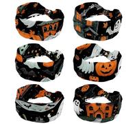 CHENZZZZ Lot de 6 jolis vecteurs avec illustrations d'Halloween 2_195 Bandeaux pour femmes, bandeau de sport à la mode, large bandeau antidérapant pour entraînement, yoga, sport