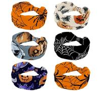 CHENZZZZ Pumpkin Helloween0 Lot de 6 bandeaux élastiques larges pour femme