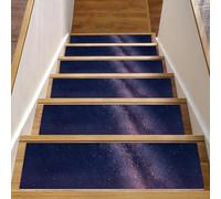 CHENZZZZ The Milky Way Tapis d'escalier antidérapant pour marches en bois, tapis d'escalier pour enfants et chiens 76,2 x 20,3 cm