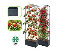 CHEOAR 2 Pack 140CM Planter de Jardin surélevé Boxe avec Trellis, boîte de Plantation de tomates de 55,2 po avec Trellis pour escalader des Fleurs et des Plantes végétales, intérieur à l'extérieur