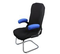 CHEOTIME 1 Pair Chair Arm Covers, Sponge Soft Breathable Office Chair Armrest Cover Set for Working Home, Coffee Color Machine Washable Zipper Design Polyester Fiber (Sponge Type 35x9cm/13.8x3.5in)