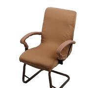 CHEOTIME 1 Pair Chair Arm Covers, Sponge Soft Breathable Office Chair Armrest Cover Set for Working Home, Coffee Color Machine Washable Zipper Design Polyester Fiber (Sponge Type 35x9cm/13.8x3.5in)