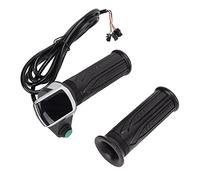 CheoTime 1 Paire Adhésion à gaz de vélo électrique, Guidon Universal Electric Bicycle Scooter Twist avec Affichage de Tension de Batterie LED, Prise de Papillon électrique 24V (36V)