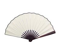 CHEOTIME 10 Inch Folding Fan, Classic Style Cloth Fabric Chinese Kung Fu Tai Chi Hand Fan for Festival, Dance, Gift, Performance, Outdoor, Wedding, Party Home Decorations (White)