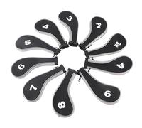 CheoTime 10pcs Golf Club Iron Head Covers Set, Néoprène Golf Head Cover Club Iron Putter Putter Protector Set Wear Proof Golf Club Covers Golfer Accessoire (Gray)