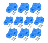 CHEOTIME 10pcs Rock Rock Murn Tressings, Plastique intérieure et extérieur grimpant Rocheux Grips pour Les Enfants grimpeur, Pierres d'escalade pour l'aire de Jeux (Blau)