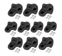 CHEOTIME 10pcs Rock Rock Murn Tressings, Plastique intérieure et extérieur grimpant Rocheux Grips pour Les Enfants grimpeur, Pierres d'escalade pour l'aire de Jeux (Schwarz)
