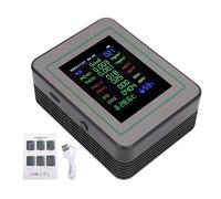 CheoTime 12 dans 1 Moniteur de qualité de l'air, détecteur de pollution intérieure en temps réel pour HCHO TVOC PM2.5 PM10 CO CO2, compteur portable avec affichage couleur (MT14 Black 12-in-1)