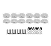 CHEOTIME 12 pièces boutons de réglage de guitare accordeurs en demi-cercle remplacement de la tête de machine en métal en plastique boutons de bouton de réglage de clé ensemble (Blanche)