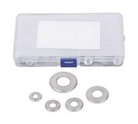 CHEOTIME 140 pièces rondelles élastiques moletées, 5 Tailles métriques en Acier Inoxydable 304 rondelle élastique dentelée Conique/kit d'assortiment de rondelles élastiques