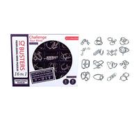 CHEOTIME 16 pièces Casse-tête en métal, Casse-tête Casse-tête IQ Test Anneau démêlage débloquer Jeu de Verrouillage Astuce métal 3D Jouets éducatifs