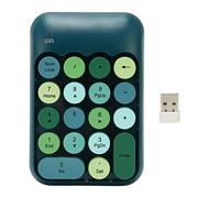 CHEOTIME 2,4 GHz Clavier numérique sans Fil, 18 Touches Retro Color Round Keycaps Mini numéro de numéro avec récepteur USB pour Ordinateur Portable (Couleur Vert foncé)