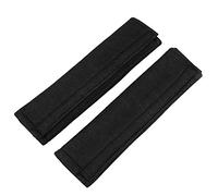CHEOTIME 2 pièces Coussinets de Ceinture de sécurité de Voiture, Coussinets de Harnais Housses de Sangle de Landau Fermeture à Crochet et Boucle Sac à Dos épaulière Housse de (Noire)