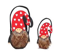 CHEOTIME 2 Pièces Panier à Bonbons de Noël, Sacs Cadeaux de Noël en Polyester Réutilisables Grande et Petite Taille Ensemble de Pochettes de Rangement pour Fêtes de Noël pour Fête