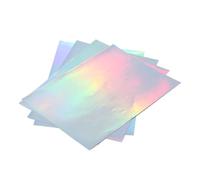 CHEOTIME 22 feuilles de papier autocollant holographique A4 imprimable en vinyle pour imprimante à jet d'encre et imprimante, feuilles de plastification transparentes