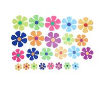 CHEOTIME 24 pièces aimants de Fleur, Mignon coloré PVC Fleur découpée Aimant rétro Floral esthétique Fleur aimants de Voiture décorations pour Voiture Maison Porte réfrigérateur