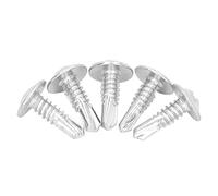 CHEOTIME 250 pièces vis autoperceuses M4,8 x 16 mm en acier au carbone tête hexagonale force uniforme durcie pointe autoperceuse vis autotaraudeuses en tôle (Vis à queue de perçage à tête ronde avec