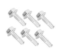 CHEOTIME 250 pièces vis autoperceuses M4,8 x 16 mm en acier au carbone tête hexagonale force uniforme durcie pointe autoperceuse vis autotaraudeuses en tôle (Vis à queue de perçage à six pans externe)