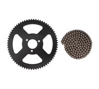 CheoTime 25h 144 Liens chaîne, pignon en alliage en acier ensemble pignon de 140 mm pour tricycle électrique, mini moto, vélo de poche, kit d'installation facile